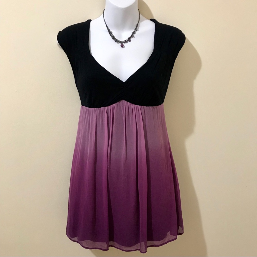 Purple Ombré Babydoll Top